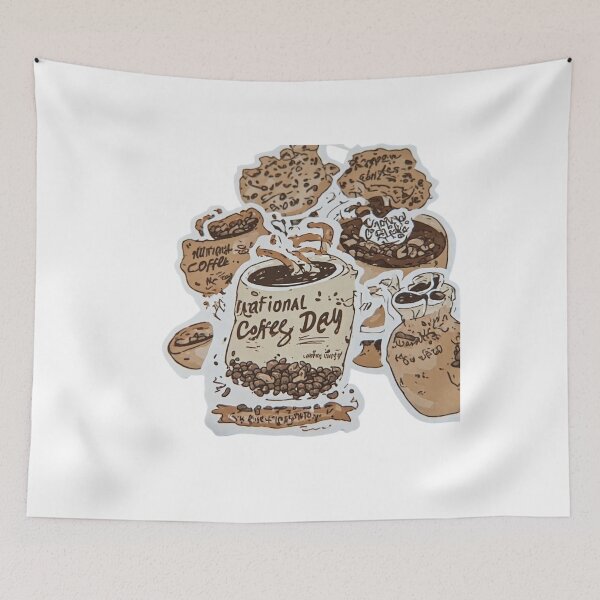 Item preview, national coffee day stickers designed and sold by  PixelPop Studio.