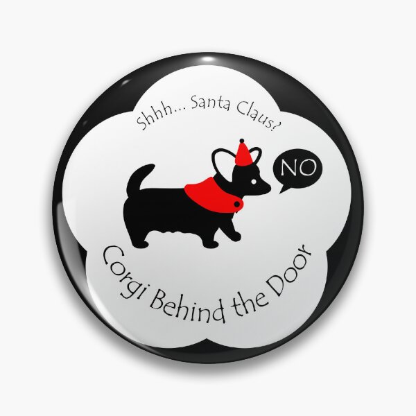 Item preview, Funny Corgi Santa Claus Behind the Door White Base designed and sold by Na7nasColorShop.