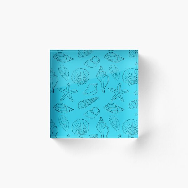 Aperçu de l'œuvre Motif coquillage bleu turquoise et noir créée et vendue par SolGalaxyDesign.