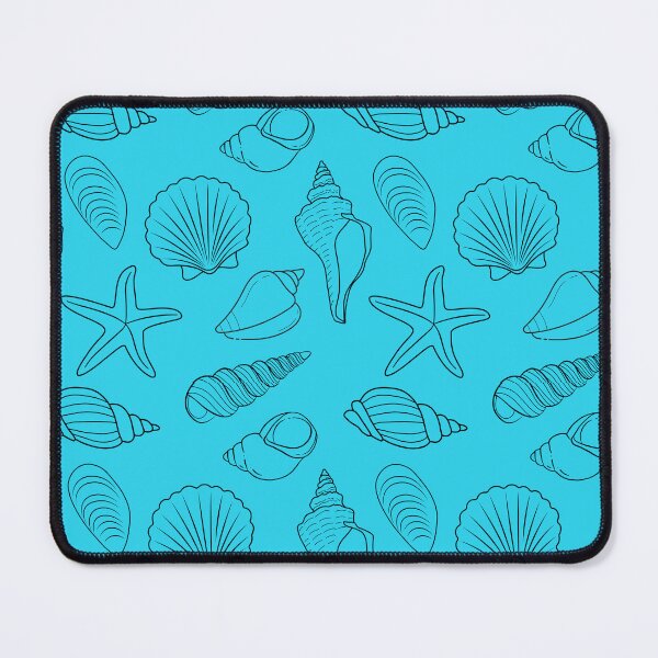 Item preview, Turquoise Blue and Black Ocean Sea Shell Design designed and sold by SolGalaxyDesign.