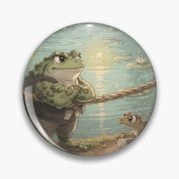 Item preview, Toad Bouncer Refusing Entry to the Pond Party Funny Cottagecore Art designed and sold by PictorialWhimsy.
