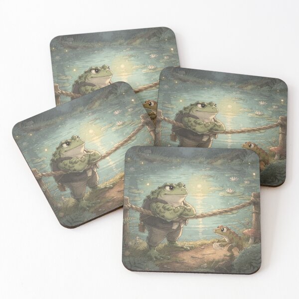 Item preview, Toad Bouncer Refusing Entry to the Pond Party Funny Cottagecore Art designed and sold by PictorialWhimsy.