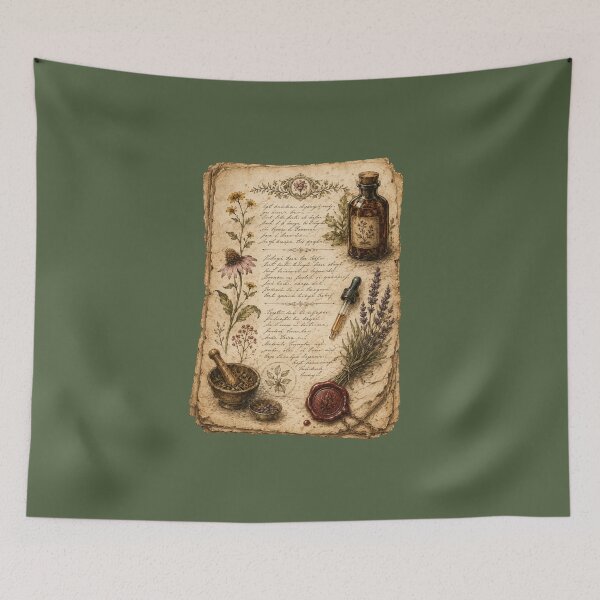 Item preview, Vintage Botanical Tincture Recipe Print – Antique Apothecary Herbal Art designed and sold by MagicMakerPh.
