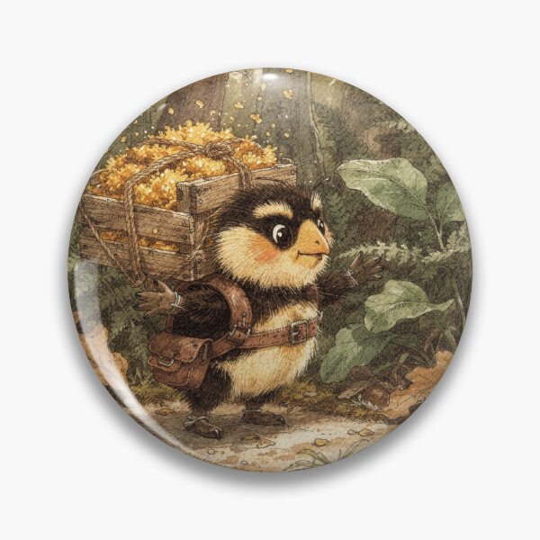 Item preview, Bumblebee Folk Delivering Crates of Fresh Pollen Storybook Art designed and sold by PictorialWhimsy.