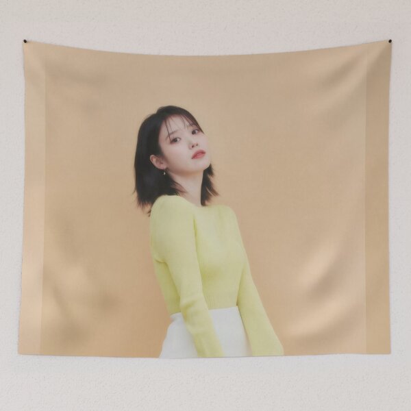 Item preview, Iu/Lee Ji-eun Korean Idol - Pastel Yellow Sweater Minimalist Kpop Sticker designed and sold by Billy Morfo™.