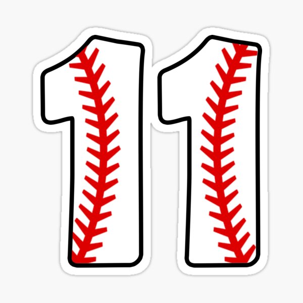 Number 11 Baseball #11 Sticker for Sale by melsens