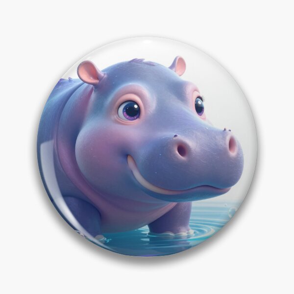 Item preview, Cute Realistic Magic Hippo with Glowing Bubbles - Adorable Fantasy River Animal Art designed and sold by MrArtist Shop.