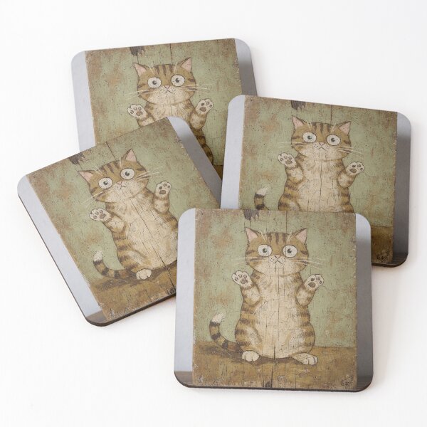 Item preview, Stubby Munchkin Cat Demanding to Be Lifted Up Folk Art designed and sold by PictorialWhimsy.