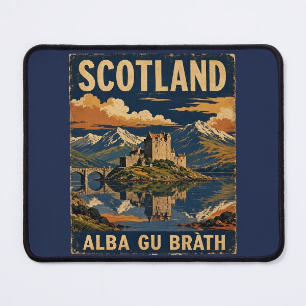 Item preview, Scotland Alba Gu Brath - Vintage Travel Poster Eilean Donan Castle Scottish Heritage Design designed and sold by bumbledown.