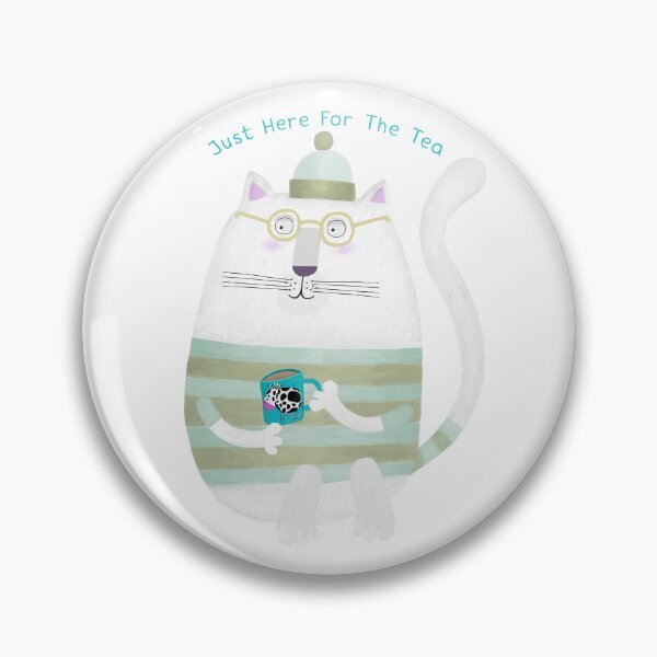 Item preview, "Just Here For The Tea" Fat Cat Humor designed and sold by Carla Daly.