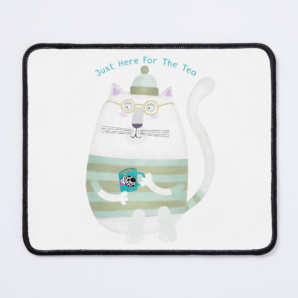 Item preview, "Just Here For The Tea" Fat Cat Humor designed and sold by Carla Daly.