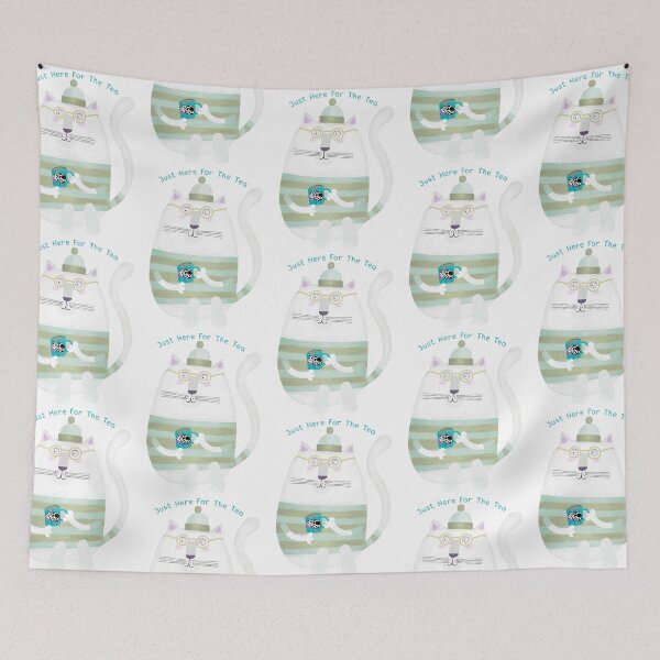 Item preview, "Just Here For The Tea" Fat Cat Humor designed and sold by Carla Daly.