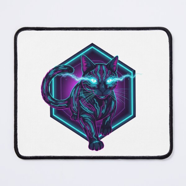 Item preview, Cyberpunk Cat Dimension Neon Synthwave Glitch Art designed and sold by Bangcen.