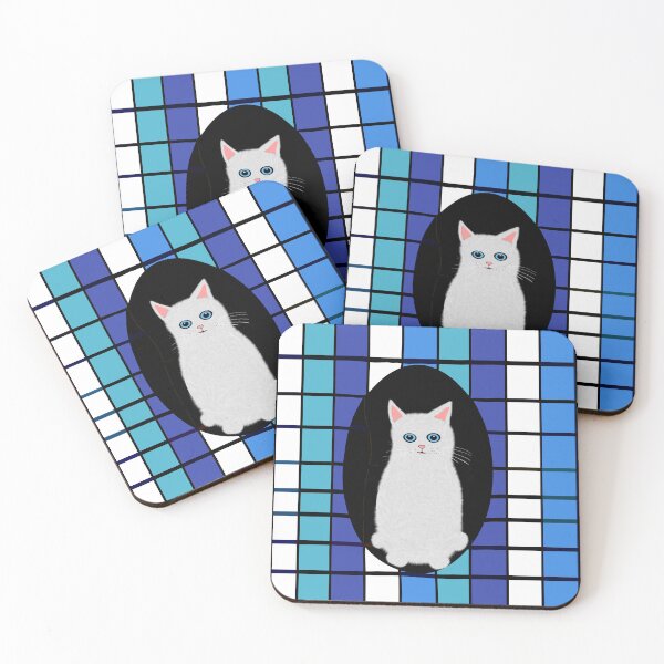Item preview, White Cat with Blue Eyes designed and sold by Elaine M Hayward .
