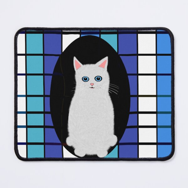 Item preview, White Cat with Blue Eyes designed and sold by Elaine M Hayward .