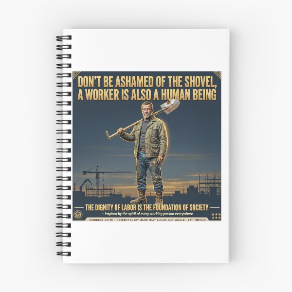 Item preview, The Dignity of Work – a poster of a manual worker in the style of socialist realism designed and sold by Nela-&-Lena.