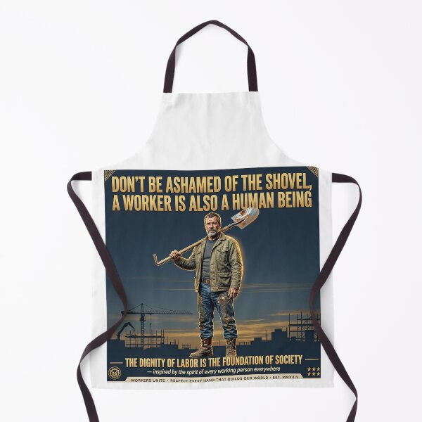 Item preview, The Dignity of Work – a poster of a manual worker in the style of socialist realism designed and sold by Nela-&-Lena.