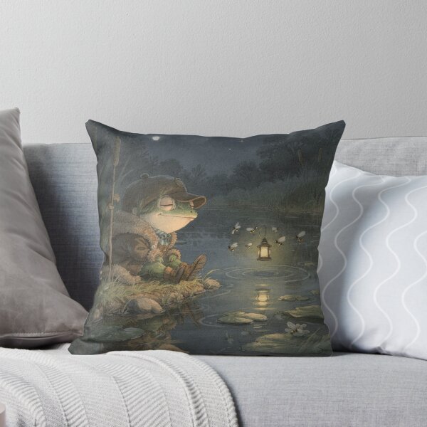 Item preview, Frog Night Watchman Fast Asleep on Duty Funny Cottagecore Art designed and sold by PictorialWhimsy.