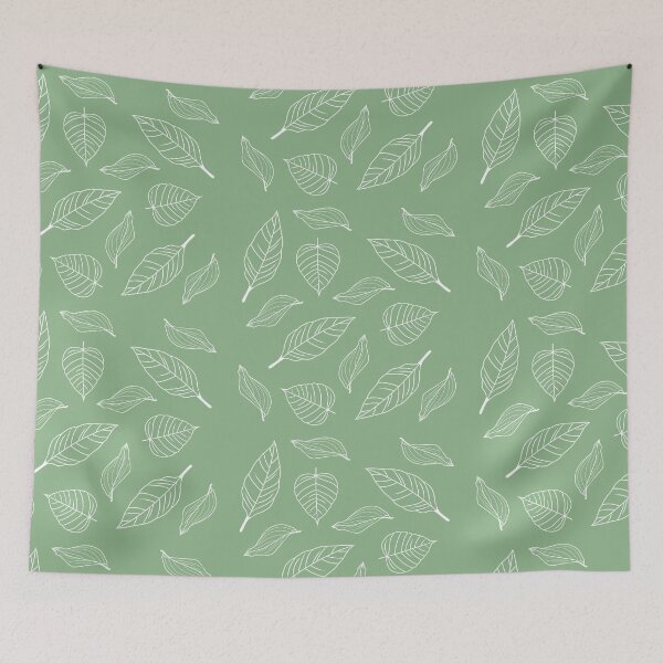 Item preview, Pastel Green and White Leaf Pattern designed and sold by SolGalaxyDesign.