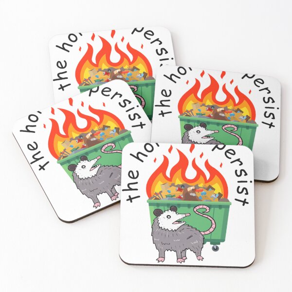 Item preview, Funny Persistent Opossum in Front of Flaming Dumpster  designed and sold by CassandreShan.