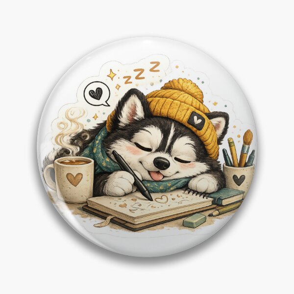 Item preview, Sleepy Husky Creative Cozy Sticker designed and sold by AuudiVasustudio.
