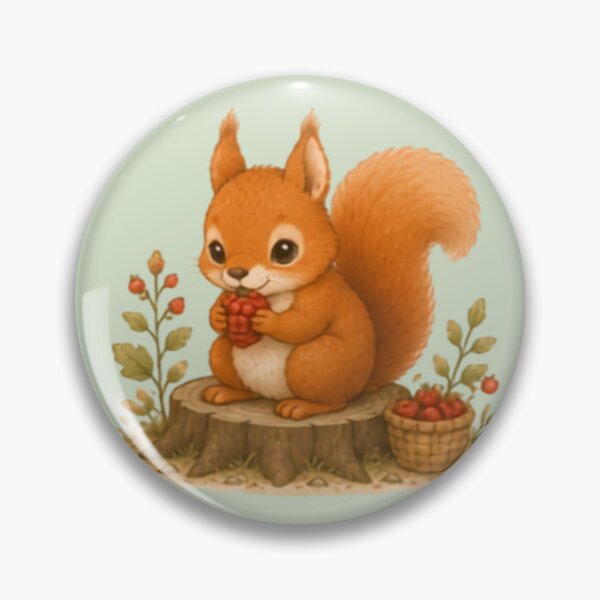 Item preview, Berry Snack Red Squirrel designed and sold by MellowMunchkins.