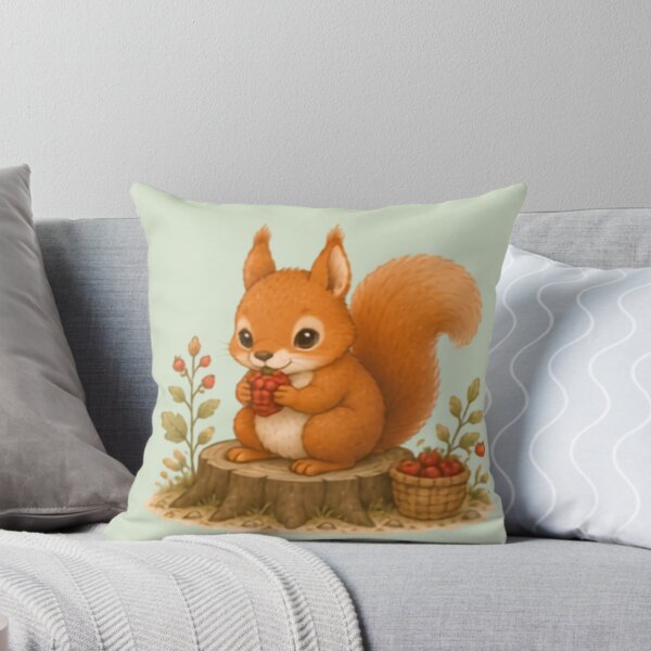 Item preview, Berry Snack Red Squirrel designed and sold by MellowMunchkins.
