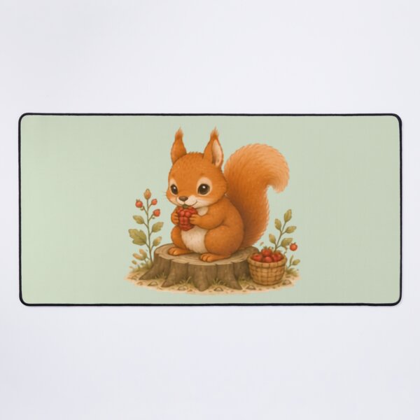 Item preview, Berry Snack Red Squirrel designed and sold by MellowMunchkins.