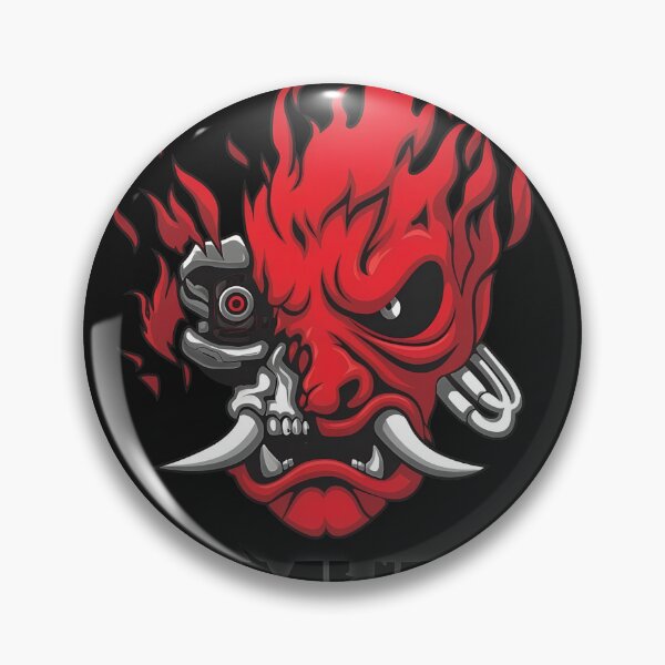 Item preview, Red Fire Cyber Mask Graphic With Block Text designed and sold by ALYGADesign.