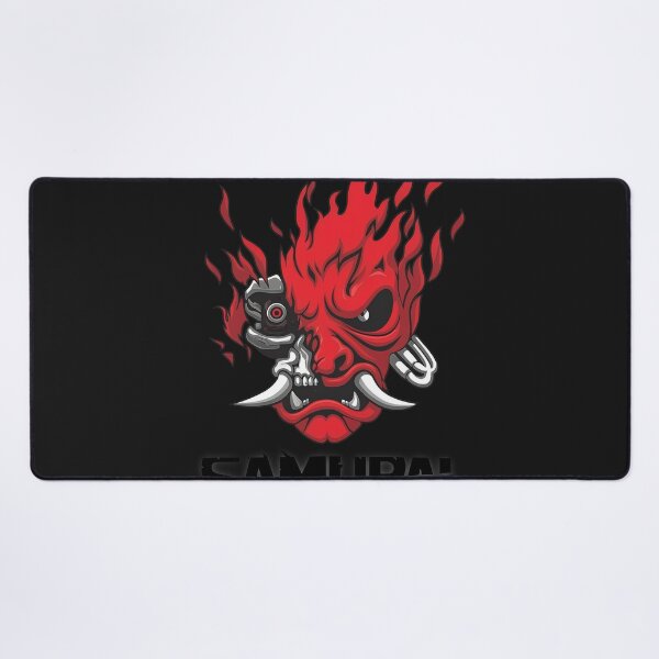 Item preview, Red Fire Cyber Mask Graphic With Block Text designed and sold by ALYGADesign.