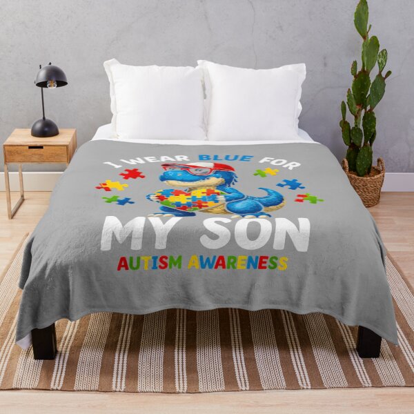 Item preview, I Wear Blue for My Son Autism Awareness Mom Dad Parents_2 designed and sold by ArleneRowe.