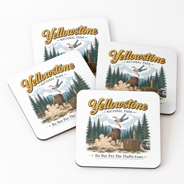 Item preview, Yellowstone National Park, Funny Bison Fluffy Cow, Do Not Pet The Fluffy Cows, Camping Hiking designed and sold by RafaelScherer.