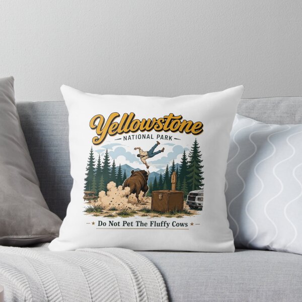 Item preview, Yellowstone National Park, Funny Bison Fluffy Cow, Do Not Pet The Fluffy Cows, Camping Hiking designed and sold by RafaelScherer.