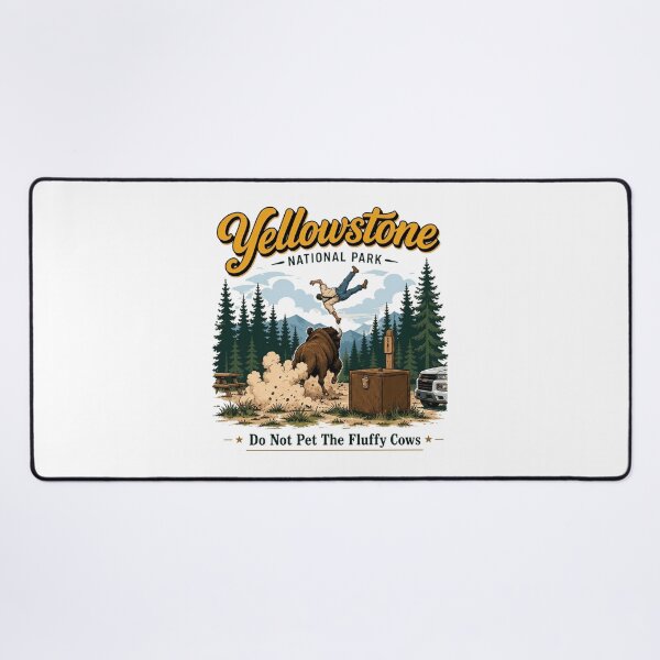 Item preview, Yellowstone National Park, Funny Bison Fluffy Cow, Do Not Pet The Fluffy Cows, Camping Hiking designed and sold by RafaelScherer.