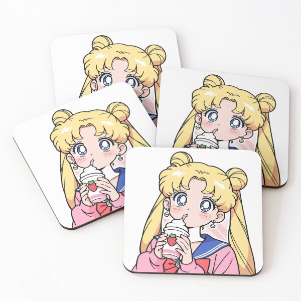 Item preview, Anime Girl Drinking Strawberry Shake - 90s Kawaii School Uniform Sticker designed and sold by William Cano.