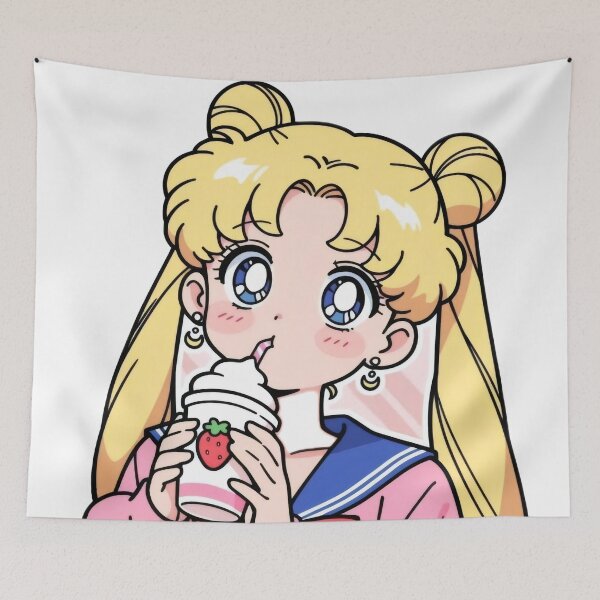 Item preview, Anime Girl Drinking Strawberry Shake - 90s Kawaii School Uniform Sticker designed and sold by William Cano.