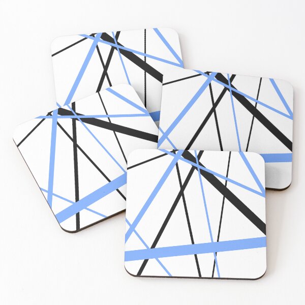 Item preview, Cool Mid-Blue Diagonal Lines Black Accents designed and sold by taiche.