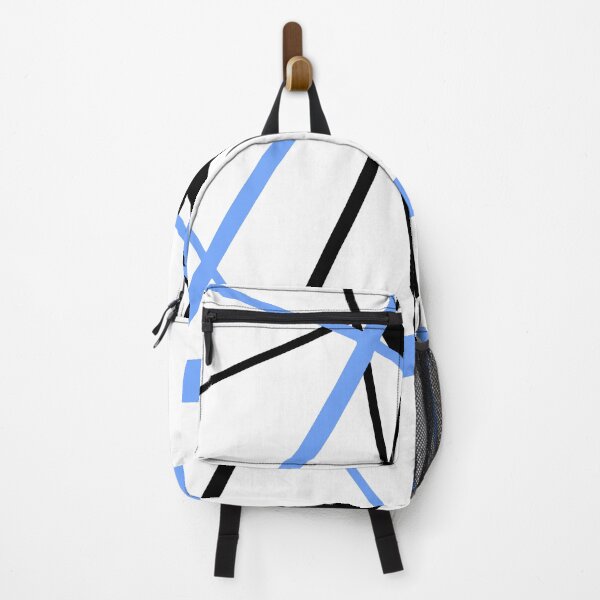 Item preview, Cool Mid-Blue Diagonal Lines Black Accents designed and sold by taiche.