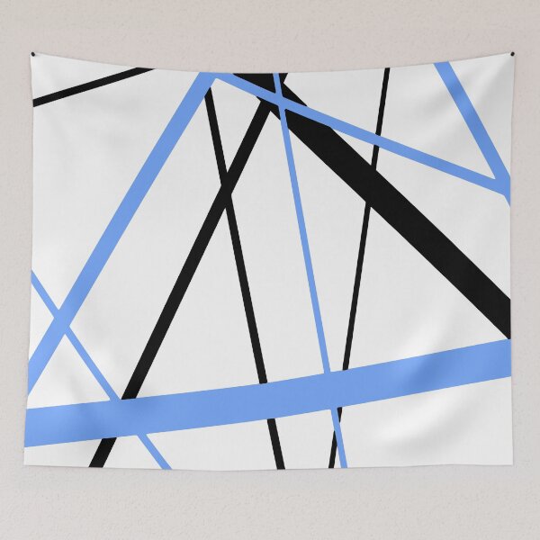 Item preview, Cool Mid-Blue Diagonal Lines Black Accents designed and sold by taiche.