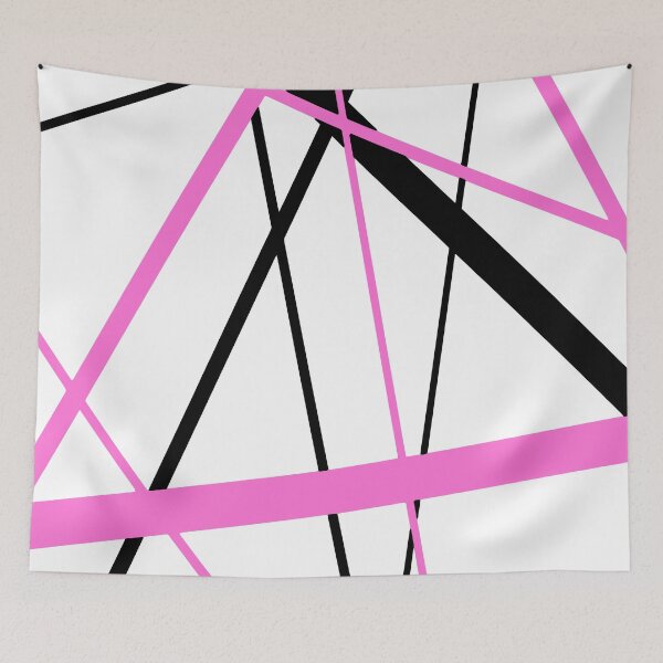 Item preview, Cool Pink Diagonal Lines Black Accents designed and sold by taiche.
