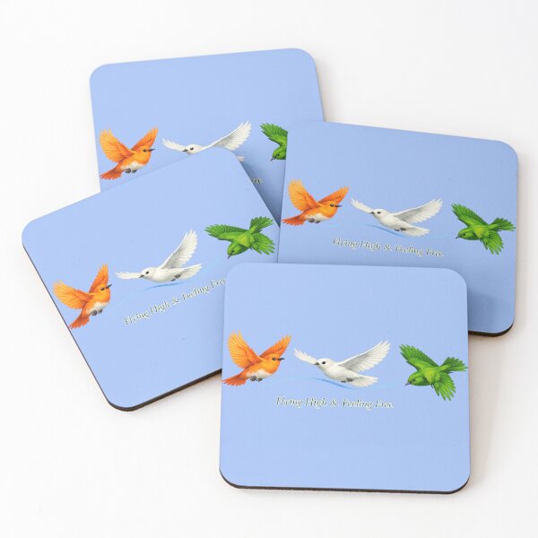 Item preview, Three Flying Birds Minimal T‑Shirt – Orange, White & Green Art with Mint Tagline designed and sold by EdgeSphere.