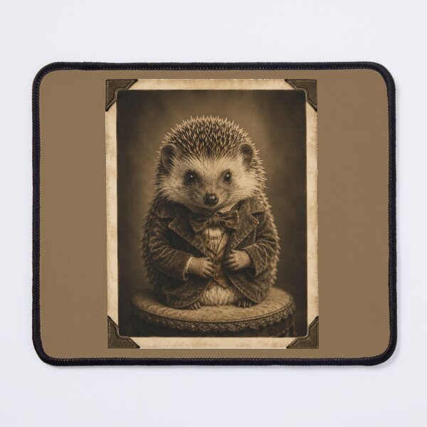 Item preview, Vintage Hedgehog Portrait Print – Victorian Sepia Photo Style Pet Art designed and sold by MagicMakerPh.
