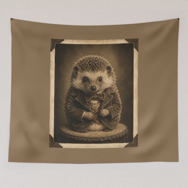 Item preview, Vintage Hedgehog Portrait Print – Victorian Sepia Photo Style Pet Art designed and sold by MagicMakerPh.