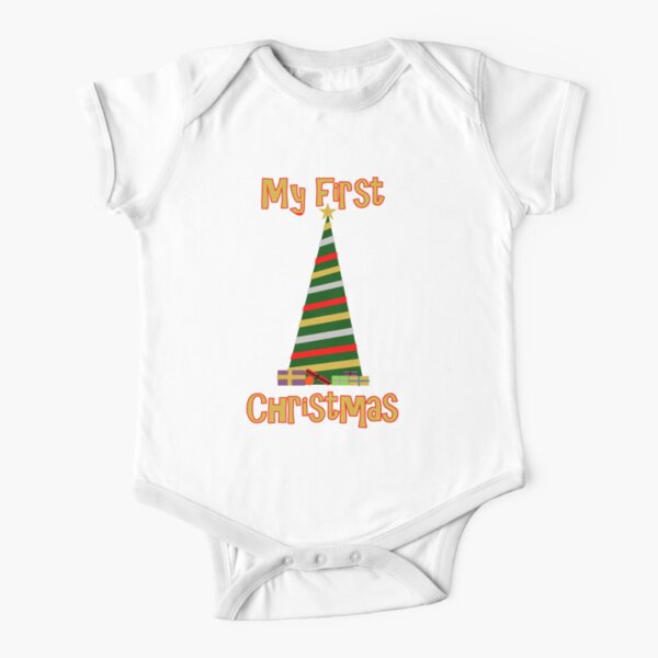 My First Christmas - Tree Short Sleeve Baby One-Piece