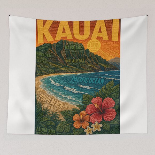 Item preview, Nā Pali Coast Kauai Hawaii with Hanalei Bay and Pacific Ocean designed and sold by Places On Earth.