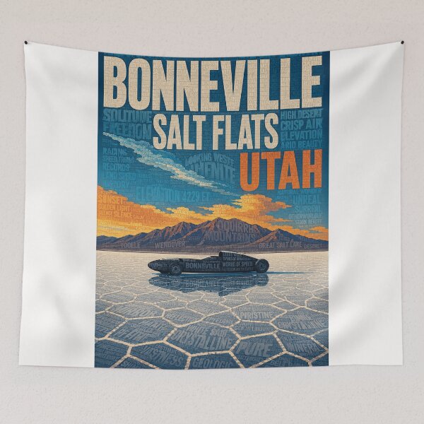 Item preview, Bonneville Salt Flats and Great Salt Lake Desert Utah designed and sold by Places On Earth.