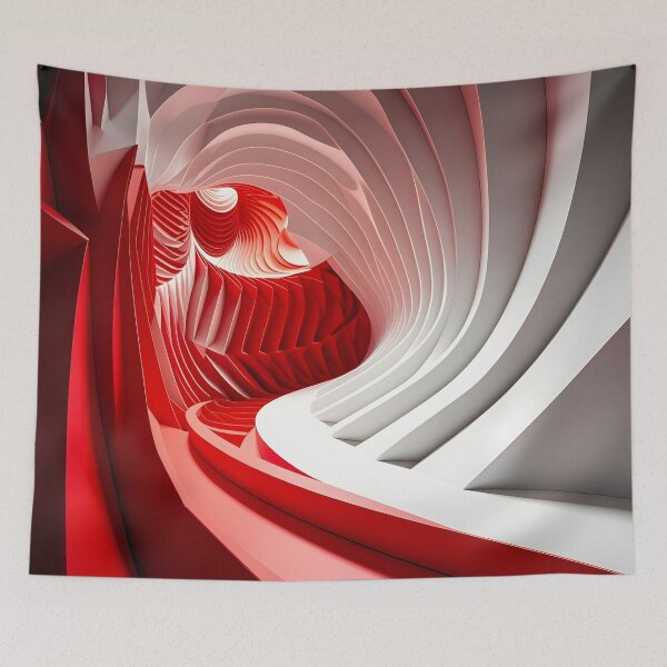 Item preview, Abstract Red and White Structure designed and sold by Vicky Brago-Mitchell®.