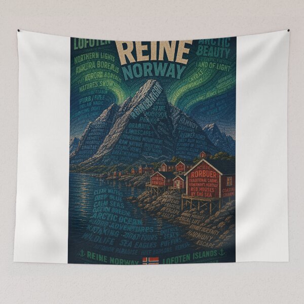 Item preview, Reine Lofoten Norway Arctic Fjords and Northern Lights designed and sold by Places On Earth.