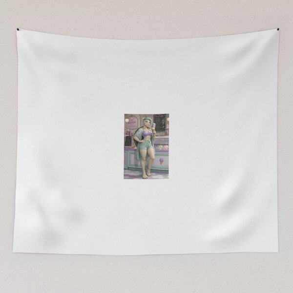 Item preview, Green Reptilian Girl Eating Ice Cream designed and sold by CathryneDelamort.