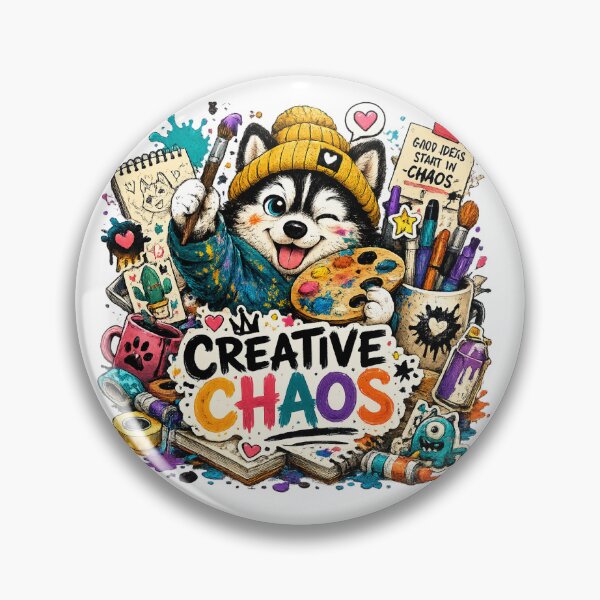 Item preview, Creative Chaos Husky Artist Sticker designed and sold by AuudiVasustudio.